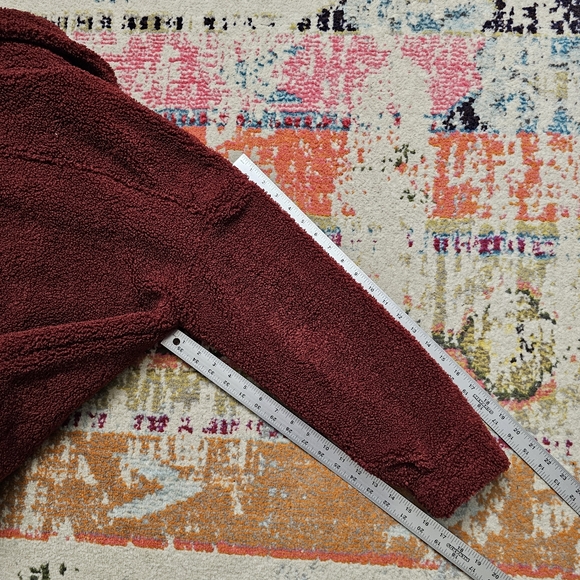 DIXXON Women's Petaluma Sherpa Jacket Oversized Small Button Down Red - Picture 9 of 14